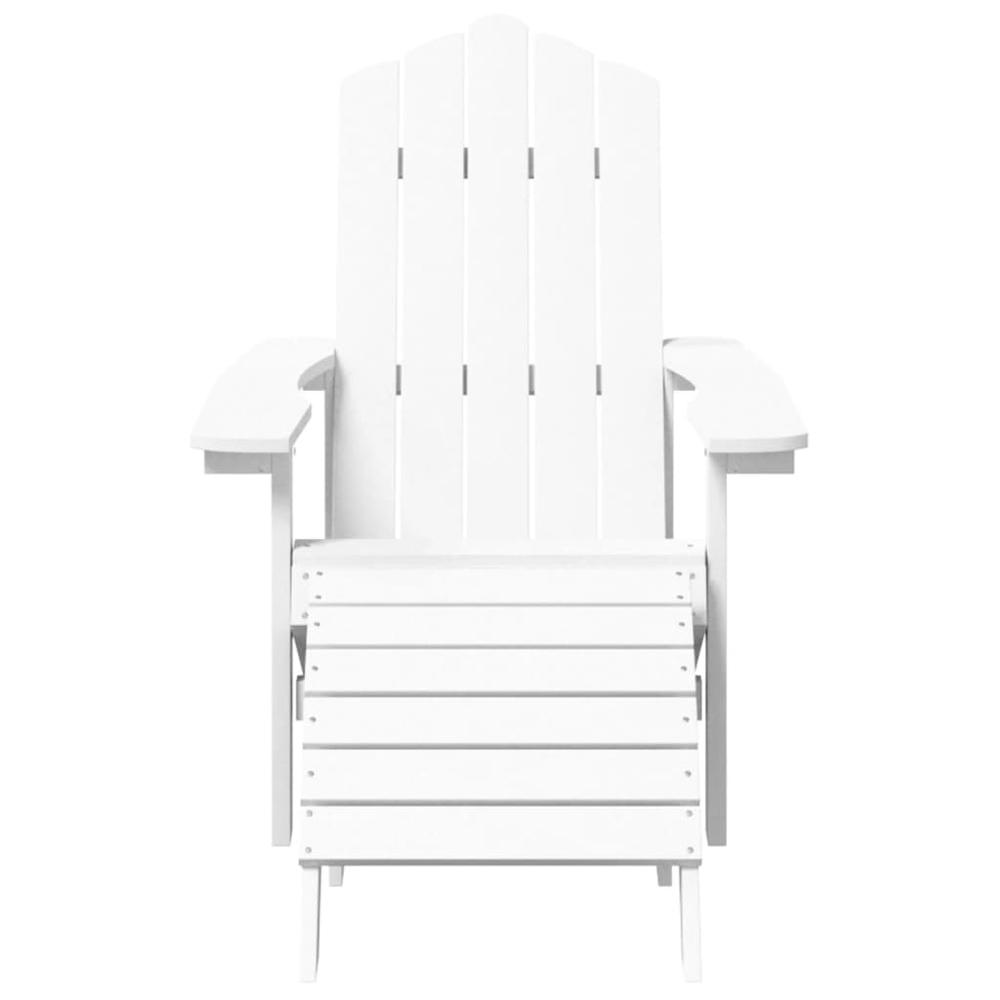 Patio Adirondack Chair with Footstool & Table HDPE White. Picture 3