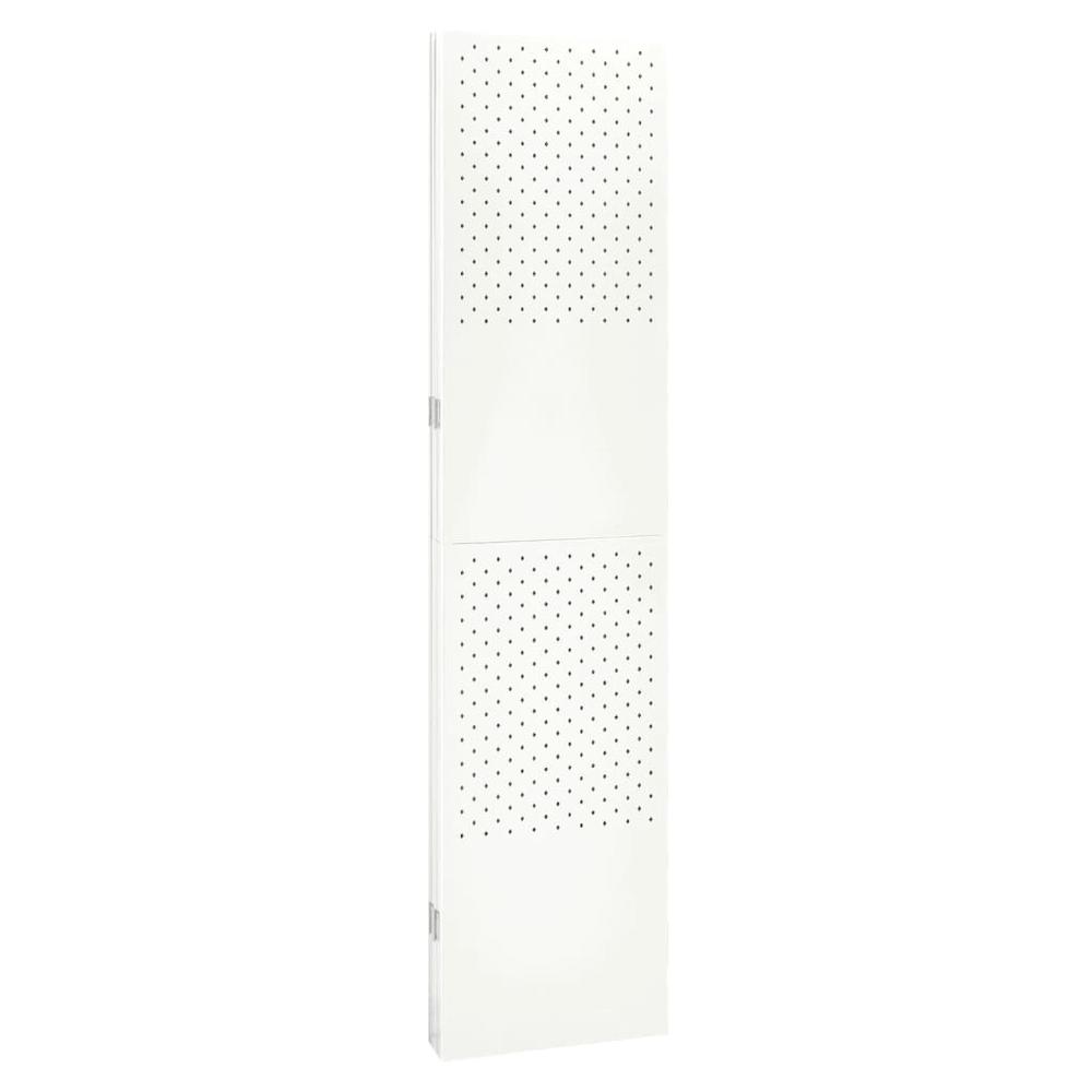 vidaXL 4-Panel Room Dividers 2 pcs White 63"x70.9" Steel. Picture 6