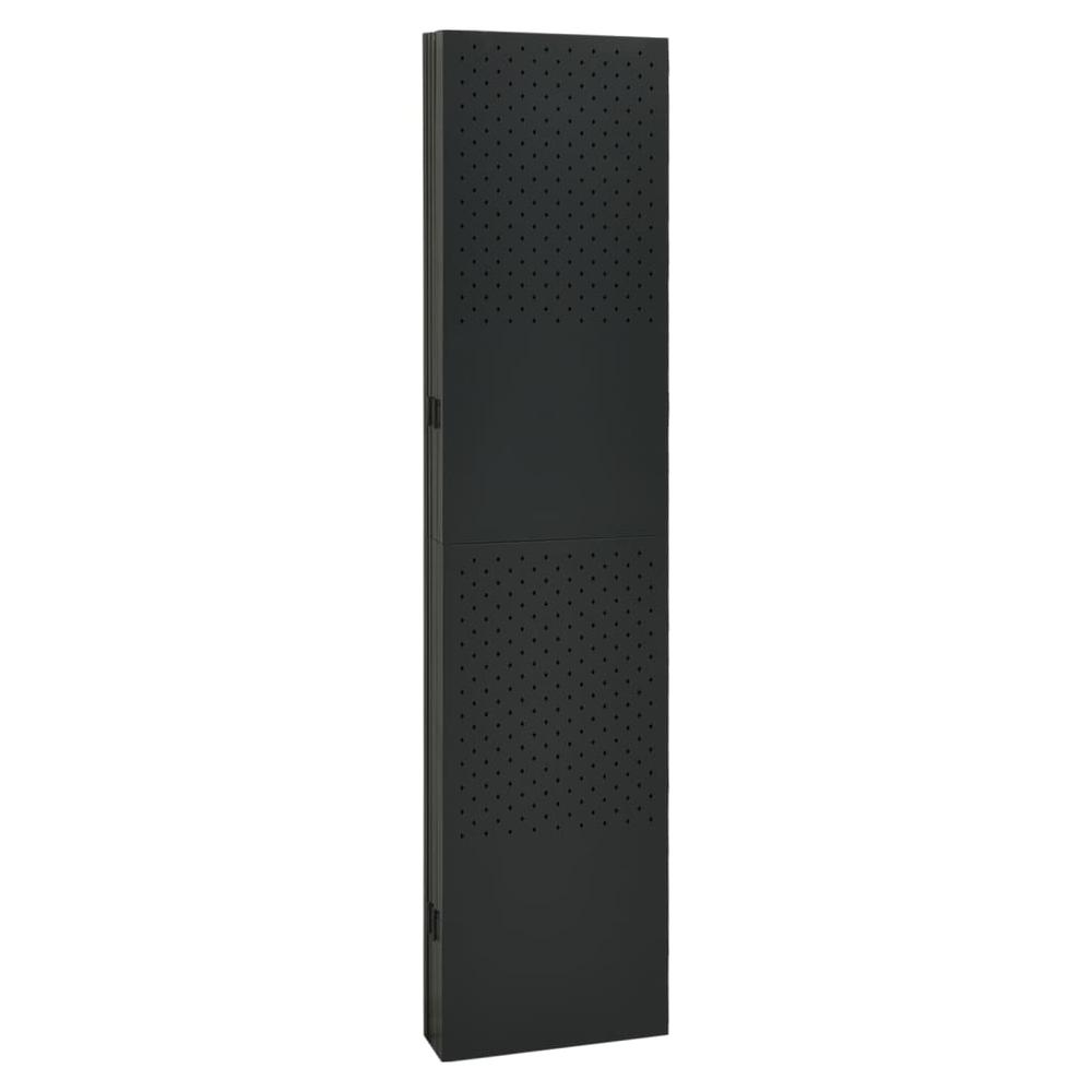vidaXL 6-Panel Room Dividers 2 pcs Black 94.5"x70.9" Steel. Picture 6