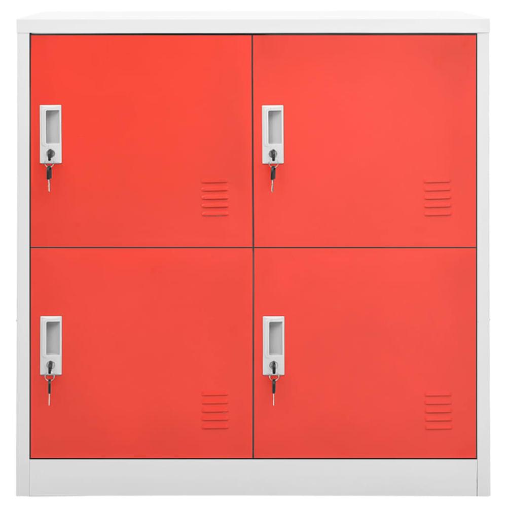 Locker Cabinets 2 pcs Light Gray and Red 35.4"x17.7"x36.4" Steel. Picture 2
