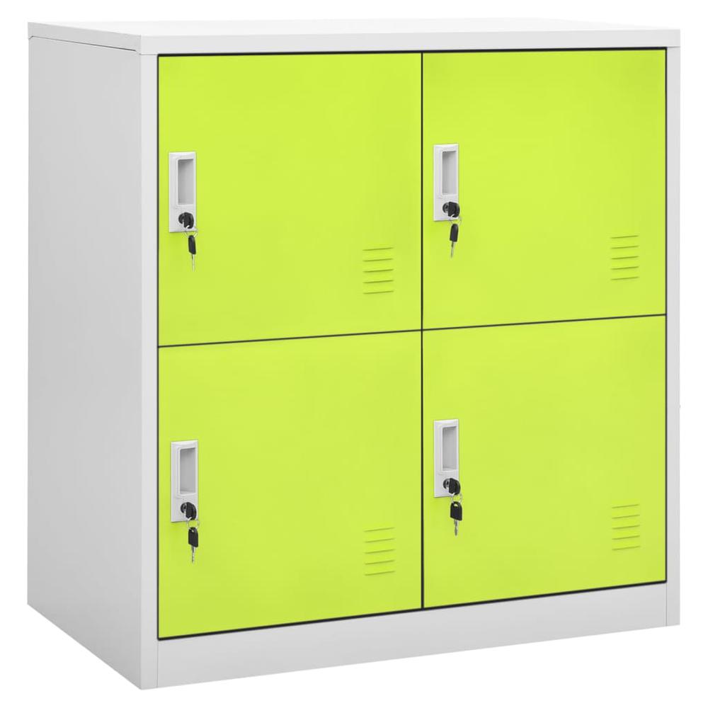 Locker Cabinets 2 pcs Light Gray and Green 35.4"x17.7"x36.4" Steel. Picture 1
