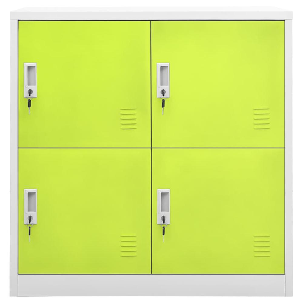 Locker Cabinets 2 pcs Light Gray and Green 35.4"x17.7"x36.4" Steel. Picture 2