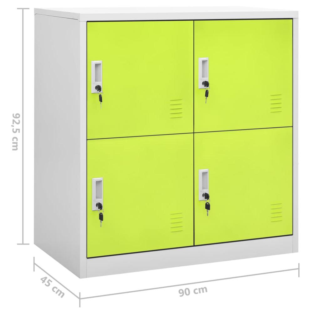 Locker Cabinets 2 pcs Light Gray and Green 35.4"x17.7"x36.4" Steel. Picture 7