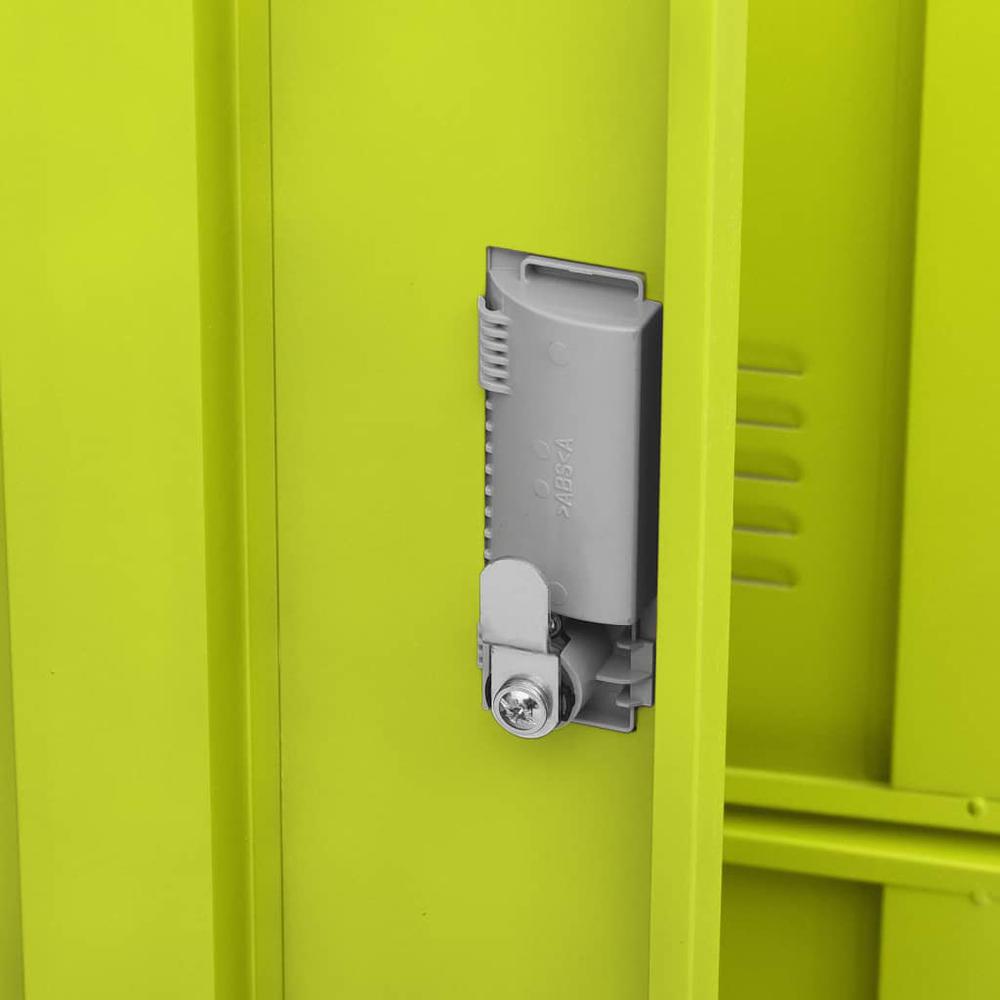 vidaXL Locker Cabinets 2 pcs Light Gray and Green 35.4"x17.7"x36.4" Steel, 3095234. Picture 8