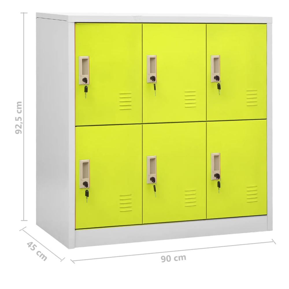 vidaXL Locker Cabinets 2 pcs Light Gray and Green 35.4"x17.7"x36.4" Steel, 3095234. Picture 9