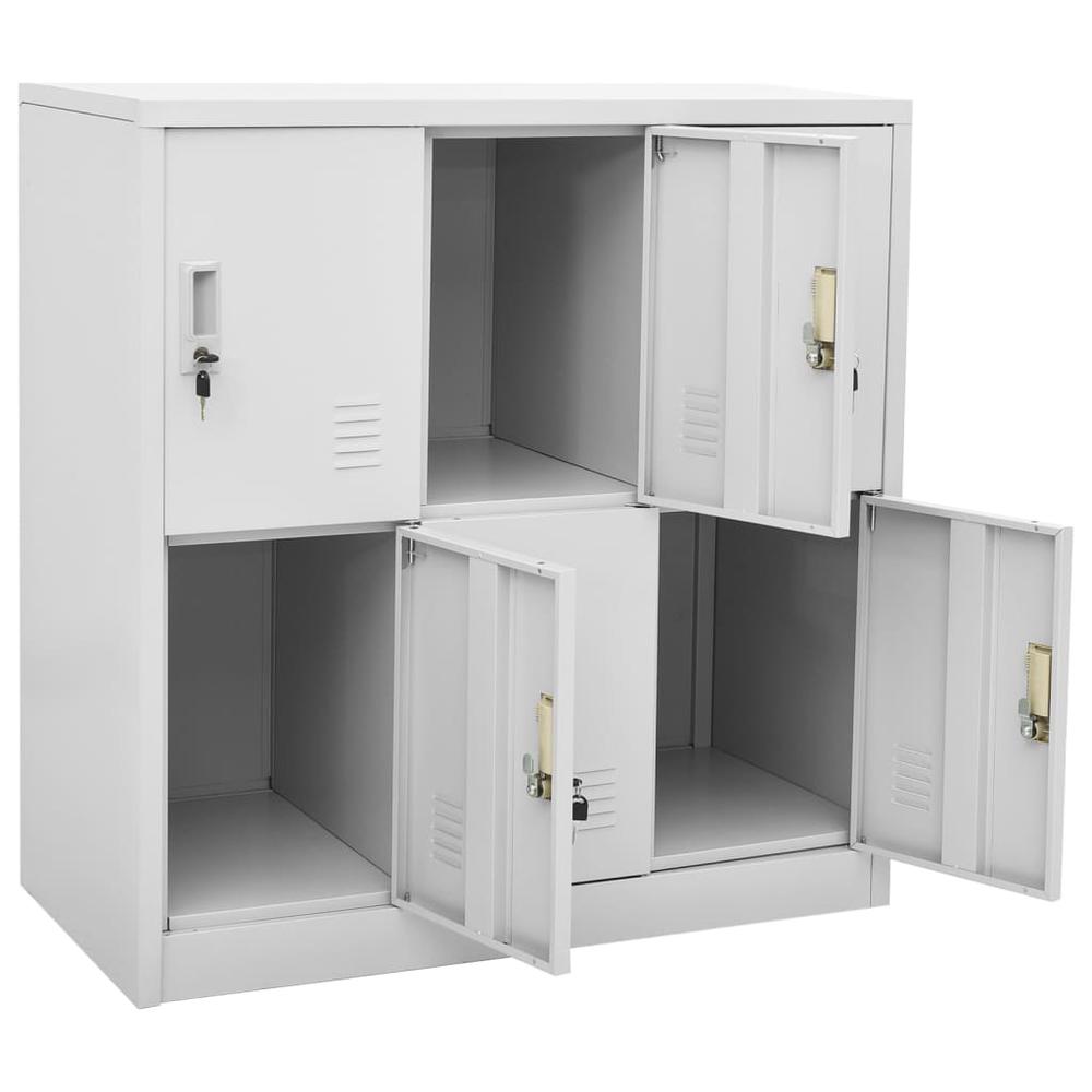 Locker Cabinets 5 pcs Light Gray 35.4"x17.7"x36.4" Steel. Picture 5