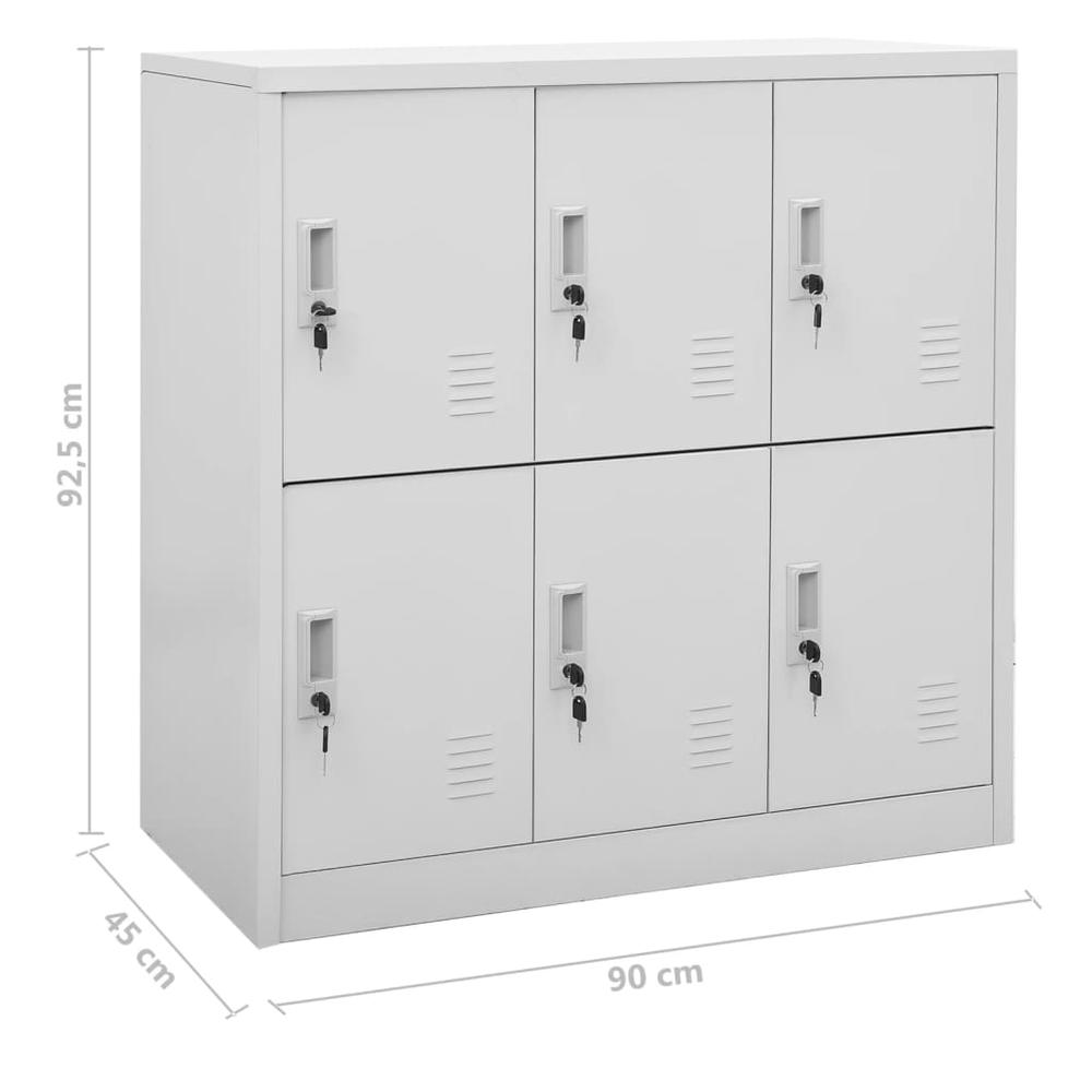 Locker Cabinets 5 pcs Light Gray 35.4"x17.7"x36.4" Steel. Picture 8
