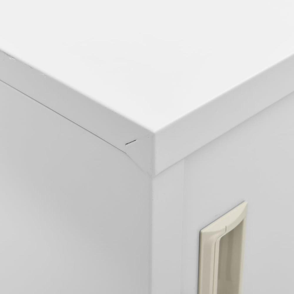 vidaXL Locker Cabinets 2 pcs Light Gray 35.4"x17.7"x36.4" Steel, 3095239. Picture 8