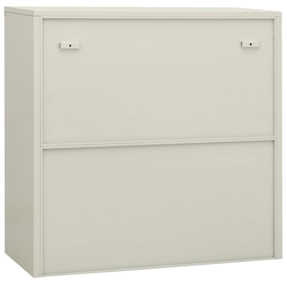 vidaXL Office Cabinet with Planter Box Light Gray 35.4"x15.7"x44.5" Steel. Picture 6