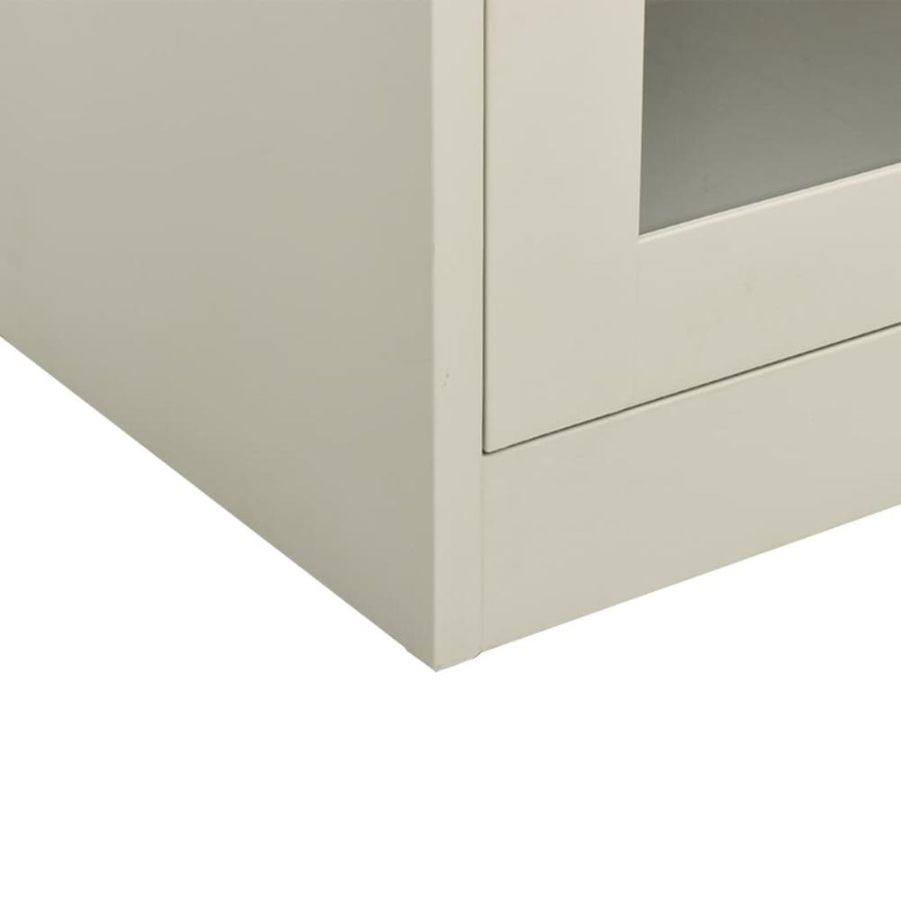 vidaXL Office Cabinet with Planter Box Light Gray 35.4"x15.7"x44.5" Steel. Picture 9