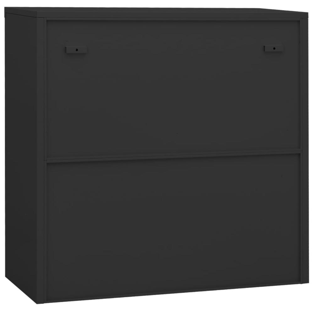 vidaXL Office Cabinet with Planter Box Anthracite 35.4"x15.7"x44.5" Steel. Picture 6