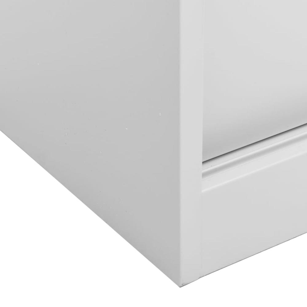vidaXL Sliding Door Cabinet with Planter Box Light Gray Steel, 3095264. Picture 8