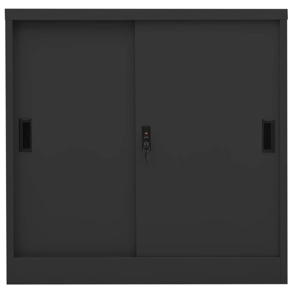 vidaXL Sliding Door Cabinet with Planter Box Anthracite Steel, 3095265. Picture 6