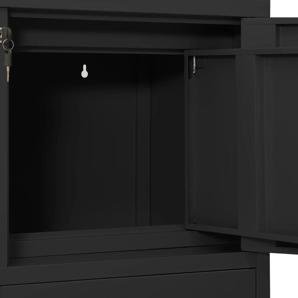 vidaXL Office Cabinet with Planter Box Anthracite 35.4"x15.7"x49.2" Steel, 3095269. Picture 7