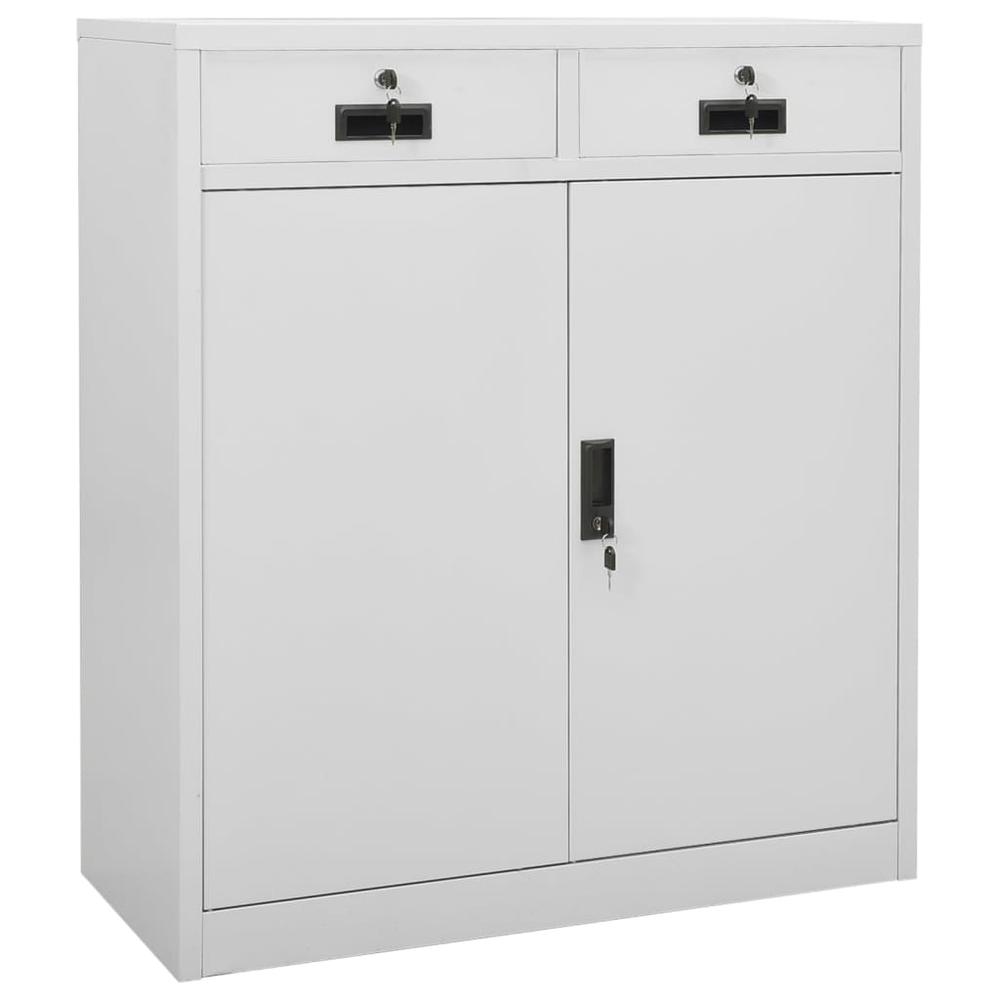 vidaXL Office Cabinet with Planter Box Light Gray 35.4"x15.7"x49.2" Steel, 3095270. Picture 5