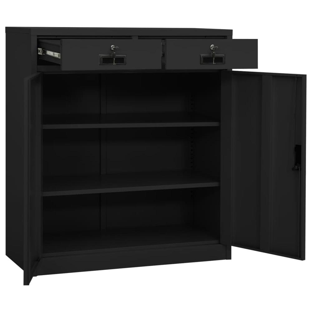 vidaXL Office Cabinet with Planter Box Anthracite 35.4"x15.7"x49.2" Steel, 3095271. Picture 6