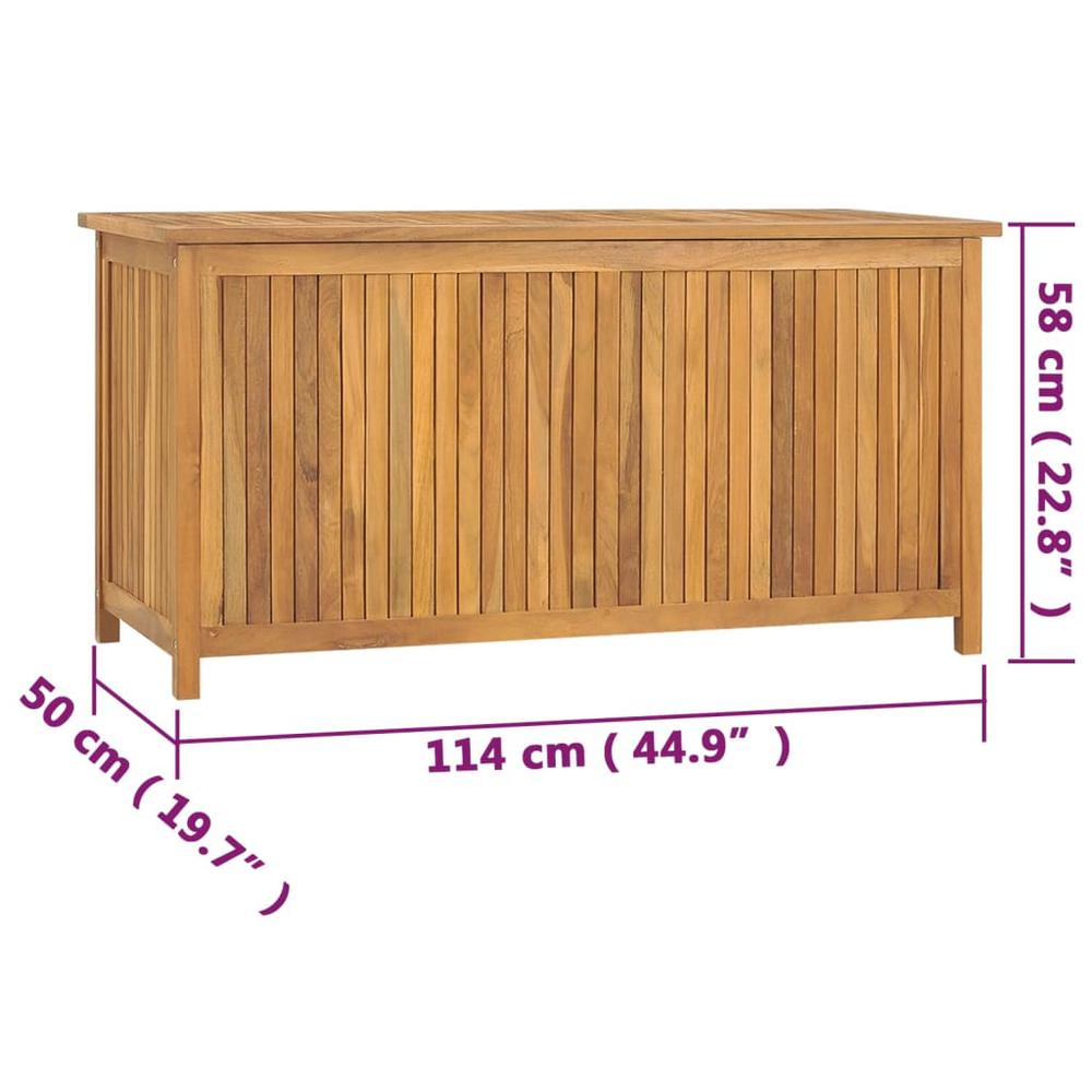 vidaXL Patio Box 44.9"x19.7"x22.8" Solid Wood Teak. Picture 10