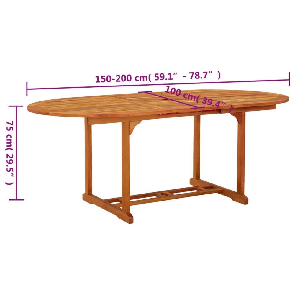 Patio Table 78.7"x39.4"x29.5" Solid Wood Eucalyptus. Picture 9