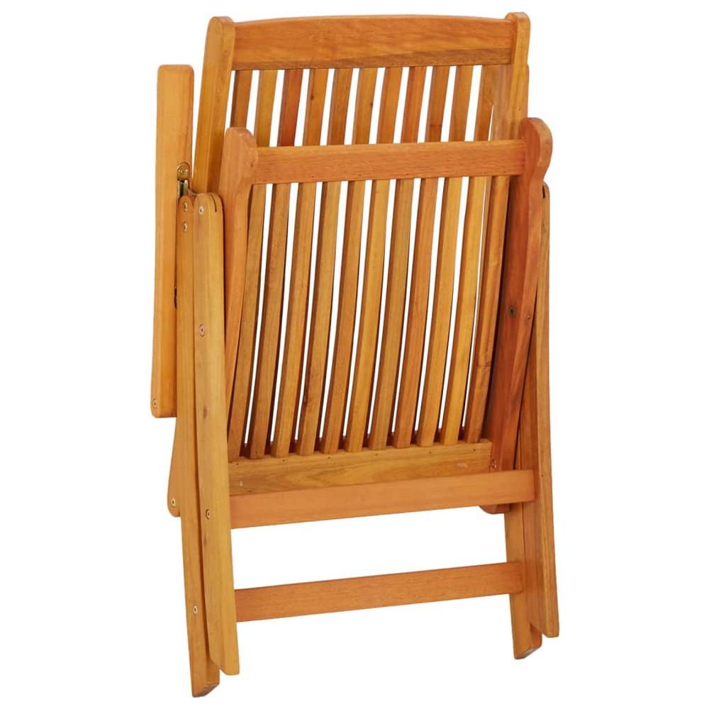 Folding Patio Chairs 2 pcs Solid Wood Eucalyptus. Picture 5