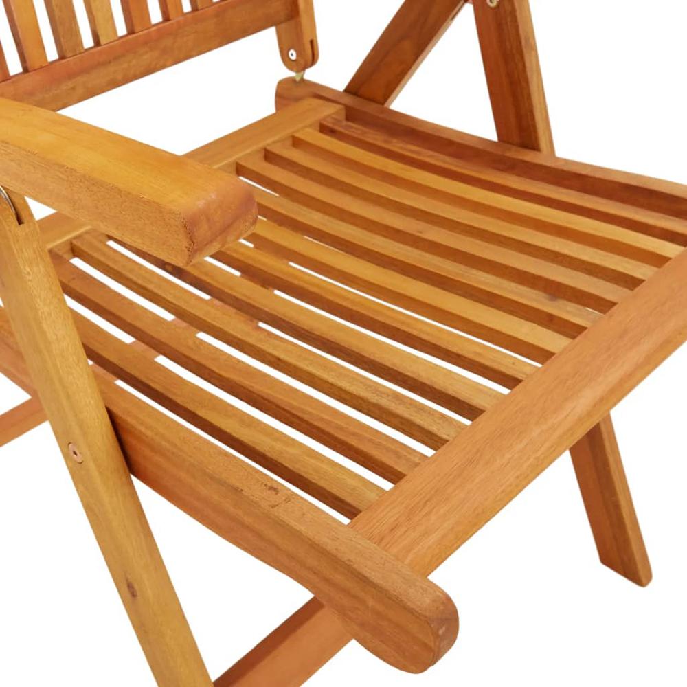 Folding Patio Chairs 2 pcs Solid Wood Eucalyptus. Picture 7
