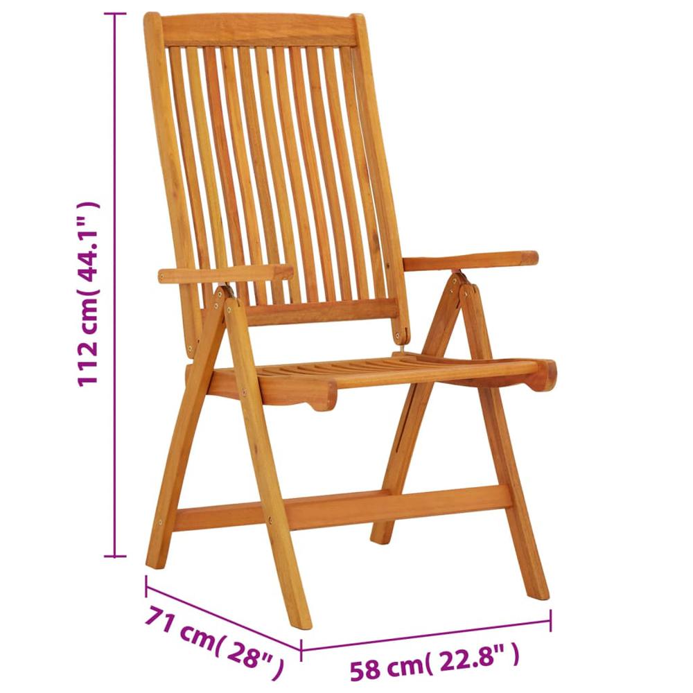 Folding Patio Chairs 2 pcs Solid Wood Eucalyptus. Picture 9