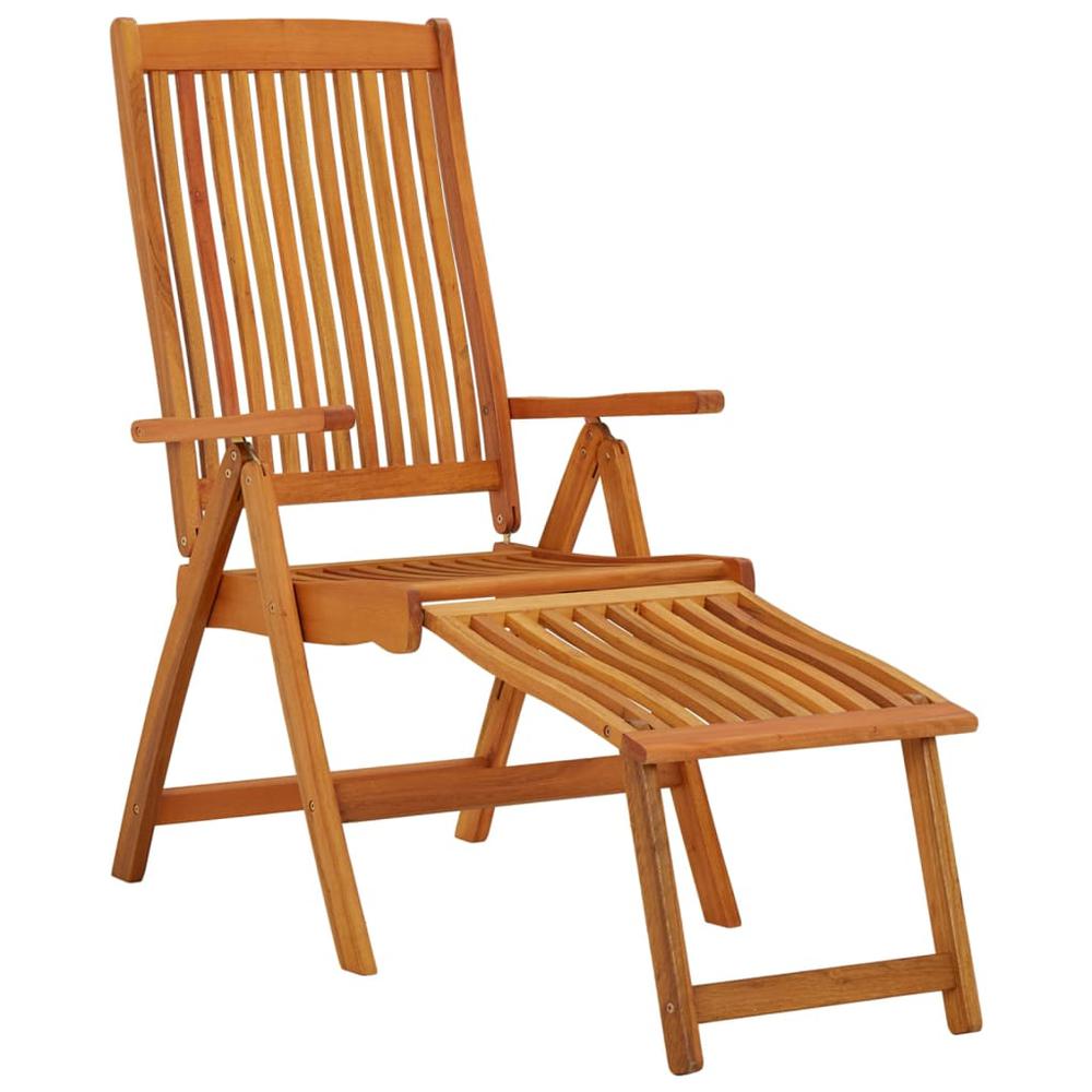 Folding Patio Chairs with Footrests 2 pcs Solid Wood Eucalyptus. Picture 1