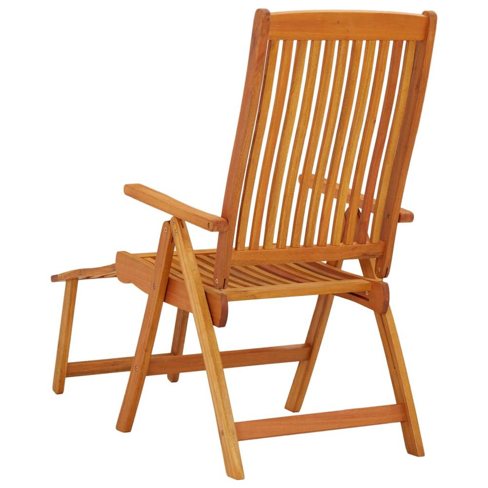 Folding Patio Chairs with Footrests 2 pcs Solid Wood Eucalyptus. Picture 4