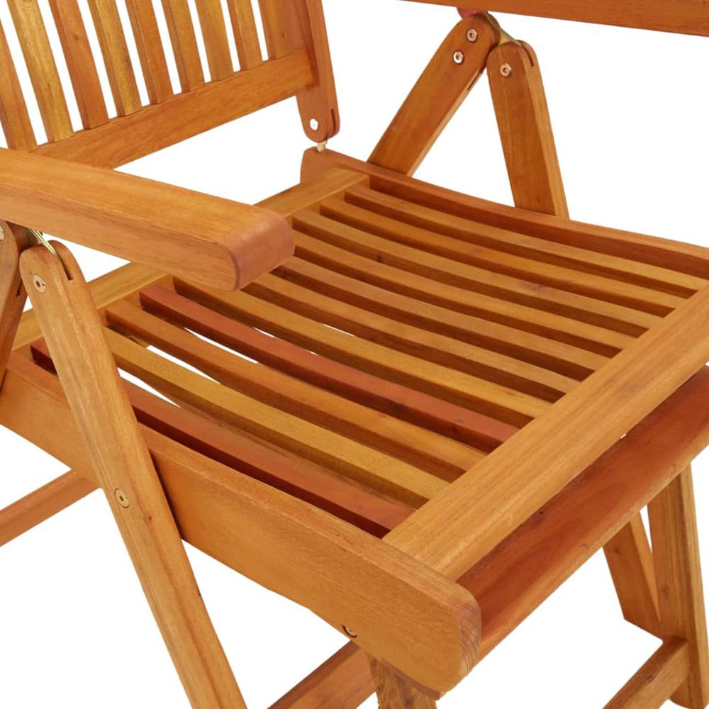 Folding Patio Chairs with Footrests 2 pcs Solid Wood Eucalyptus. Picture 7