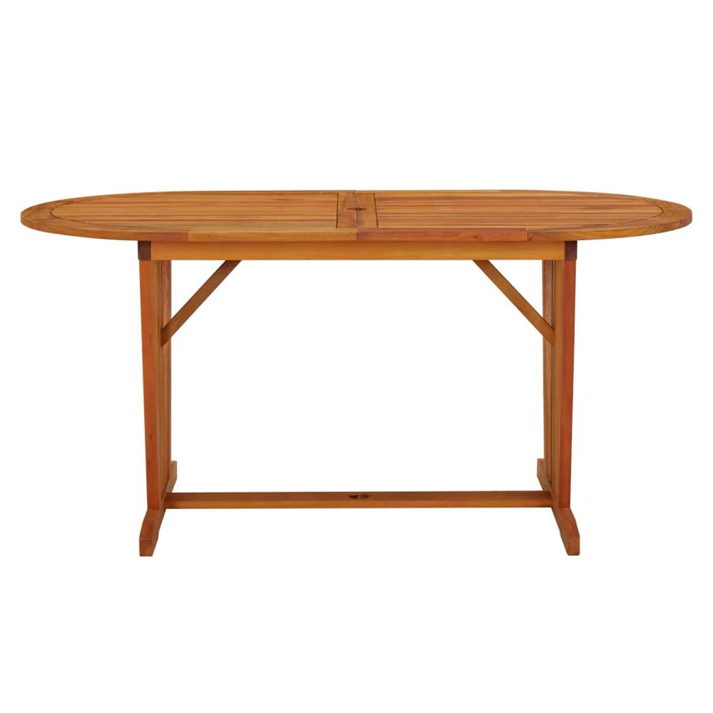 Patio Table 63"x33.5"x29.5" Solid Wood Eucalyptus. Picture 1