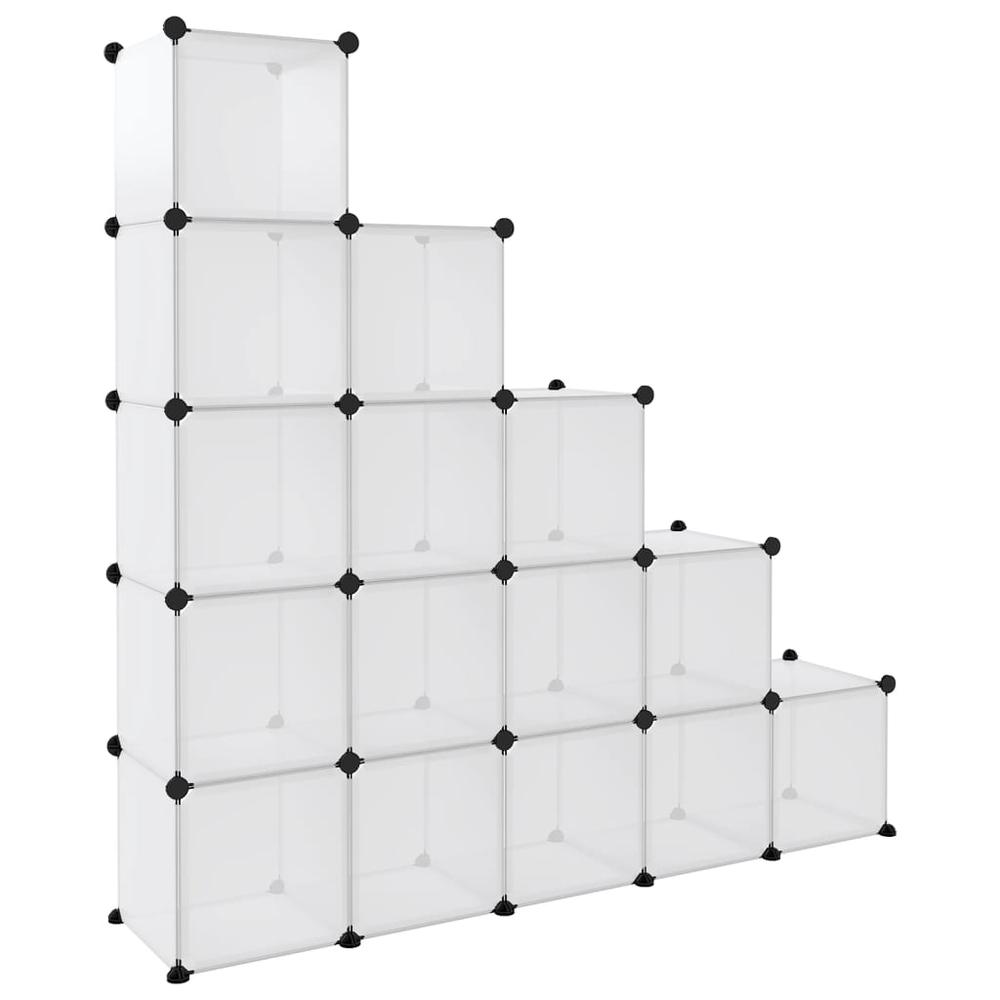 Storage Cube Organizer with 15 Cubes Transparent PP. Picture 4
