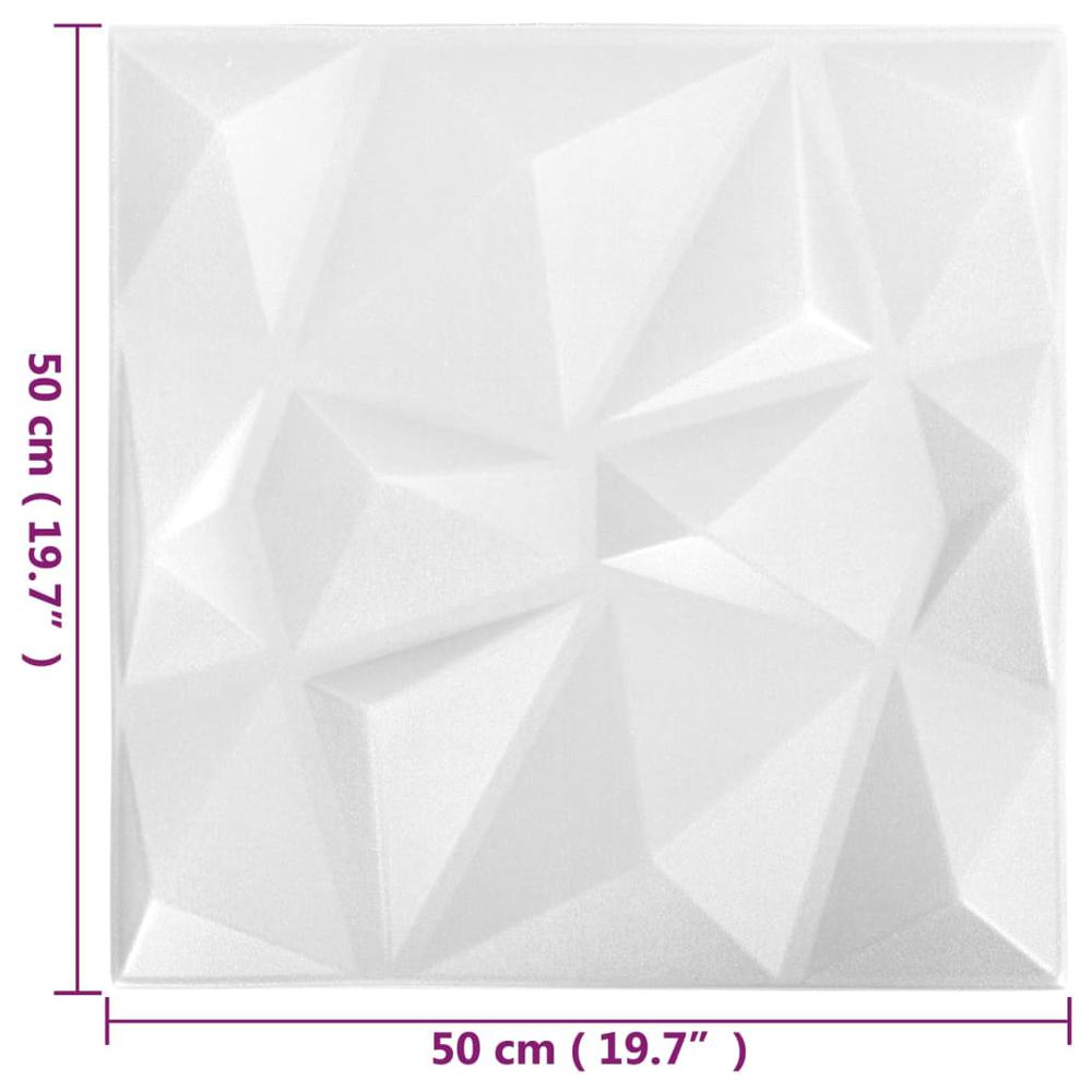3D Wall Panels 24 pcs 19.7"x19.7" Diamond White 64.6 ftÂ². Picture 5