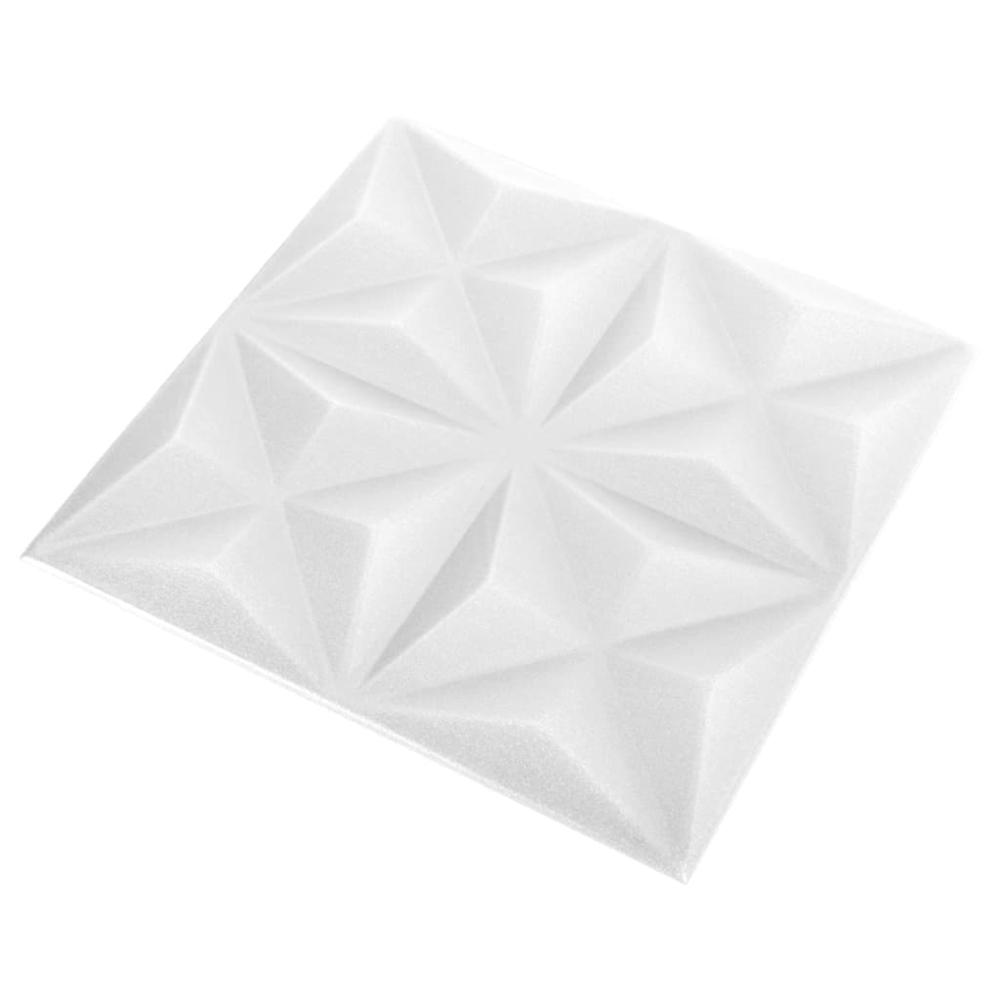 3D Wall Panels 24 pcs 19.7"x19.7" Origami White 64.6 ftÂ². Picture 3