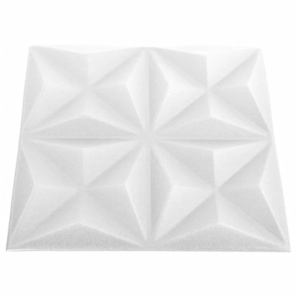 3D Wall Panels 24 pcs 19.7"x19.7" Origami White 64.6 ftÂ². Picture 4