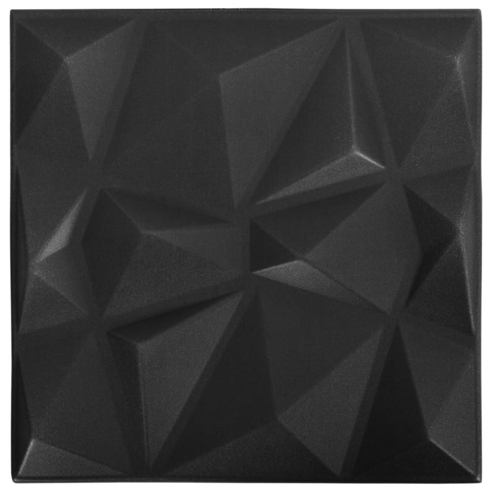 3D Wall Panels 24 pcs 19.7"x19.7" Diamond Black 64.6 ftÂ². Picture 1