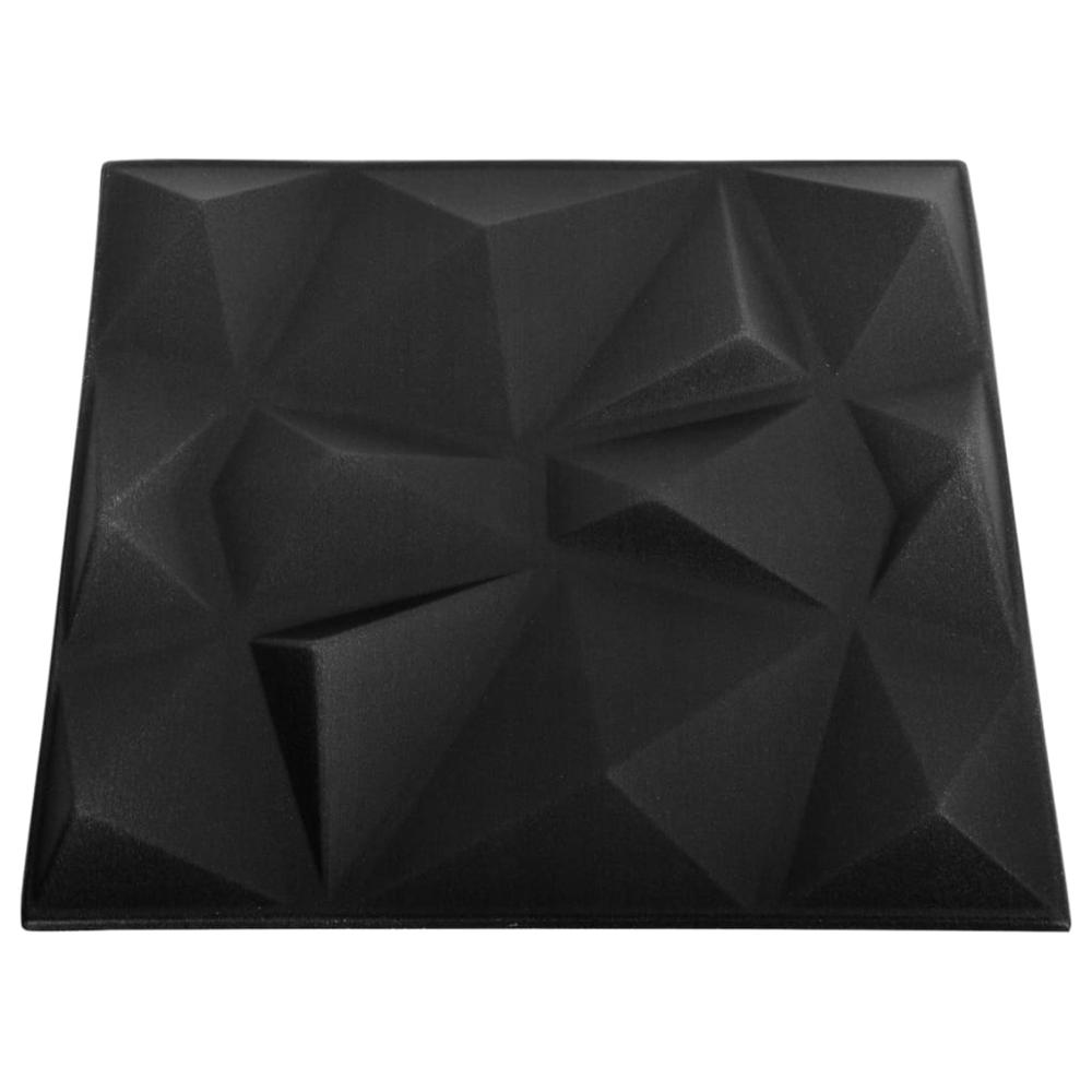 3D Wall Panels 24 pcs 19.7"x19.7" Diamond Black 64.6 ftÂ². Picture 4