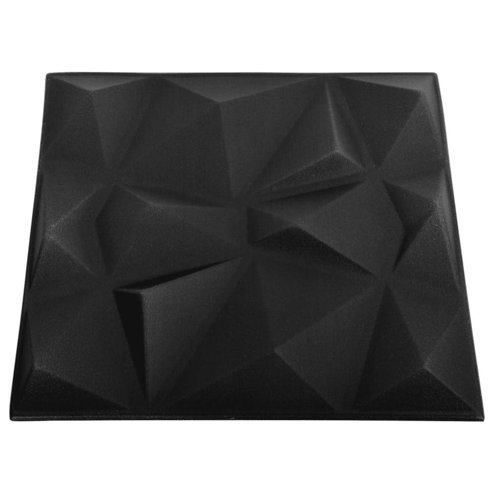 3D Wall Panels 48 pcs 19.7"x19.7" Diamond Black 129.2 ftÂ². Picture 4