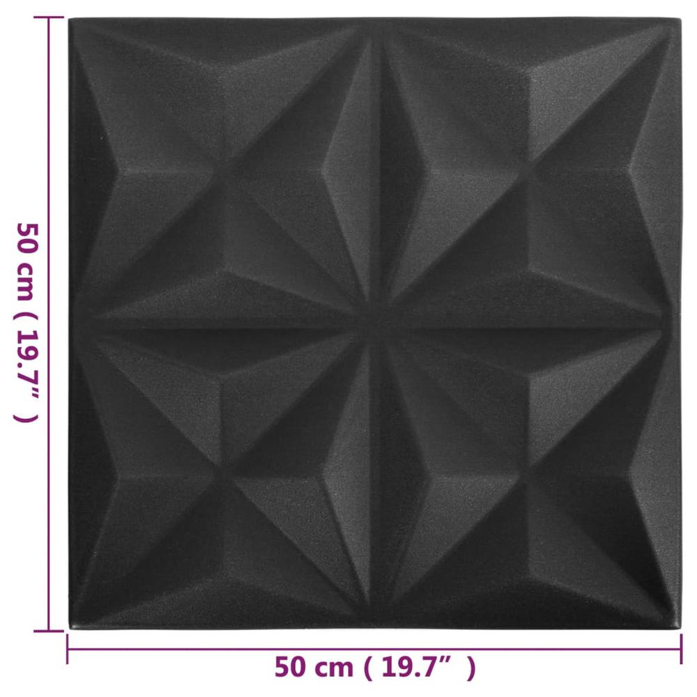 3D Wall Panels 24 pcs 19.7"x19.7" Origami Black 64.6 ftÂ². Picture 5