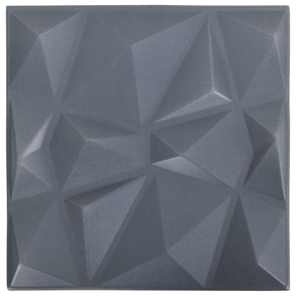 3D Wall Panels 24 pcs 19.7"x19.7" Diamond Gray 64.6 ftÂ². Picture 1