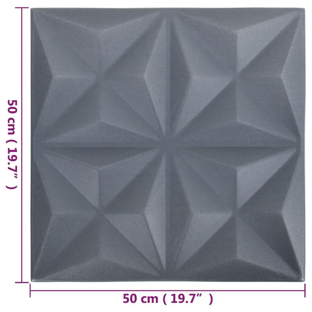 3D Wall Panels 48 pcs 19.7"x19.7" Origami Gray 129.2 ftÂ². Picture 5