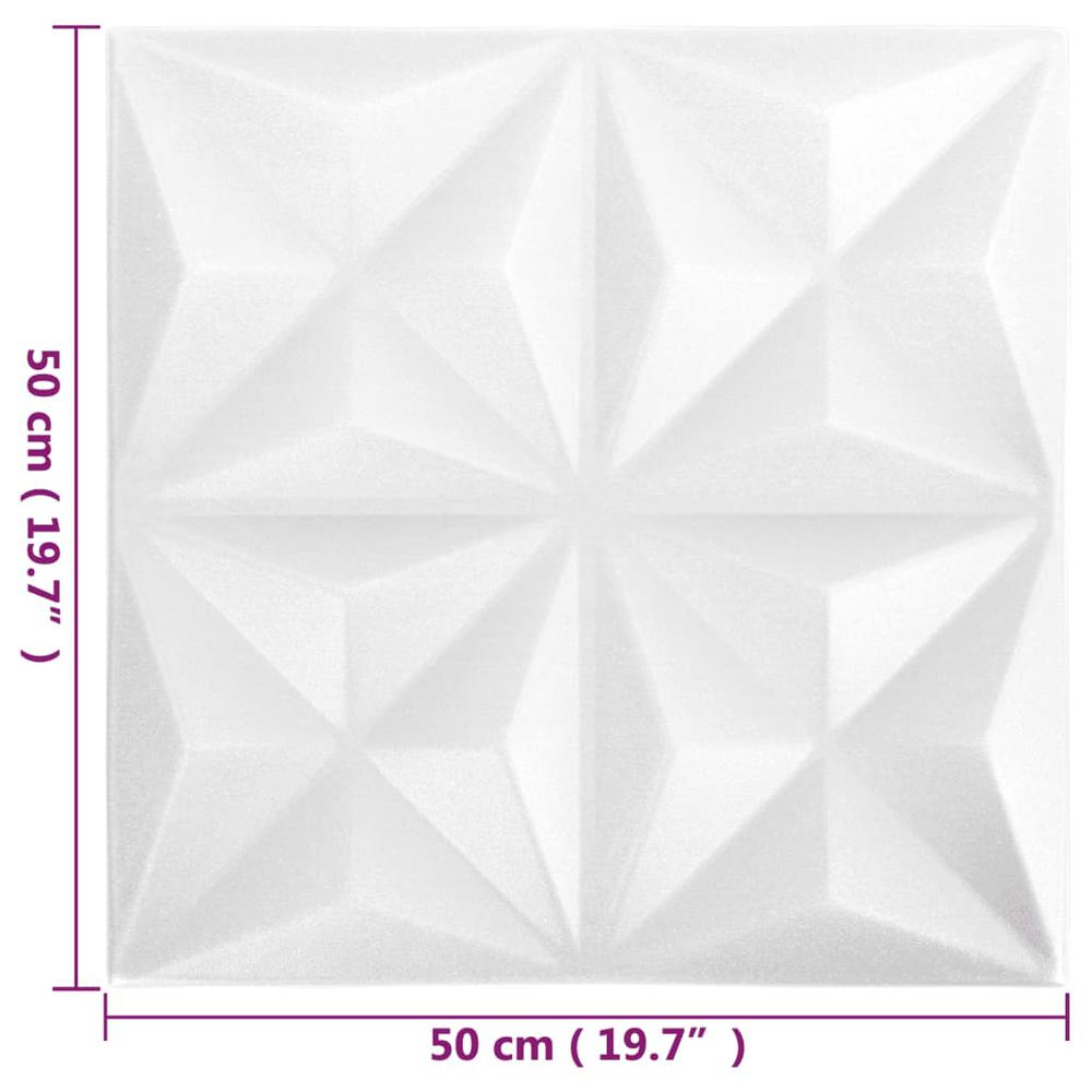 3D Wall Panels 12 pcs 19.7"x19.7" Origami White 32.3 ftÂ². Picture 5