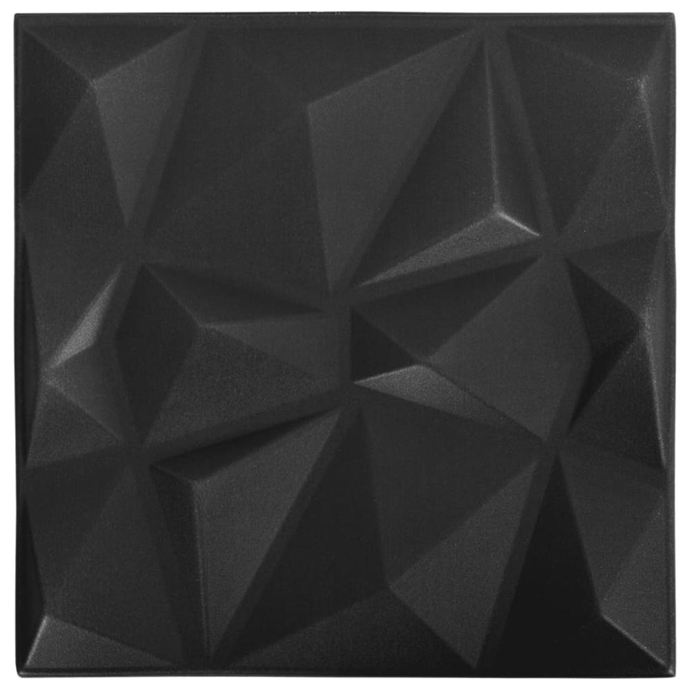3D Wall Panels 12 pcs 19.7"x19.7" Diamond Black 32.3 ftÂ². Picture 1