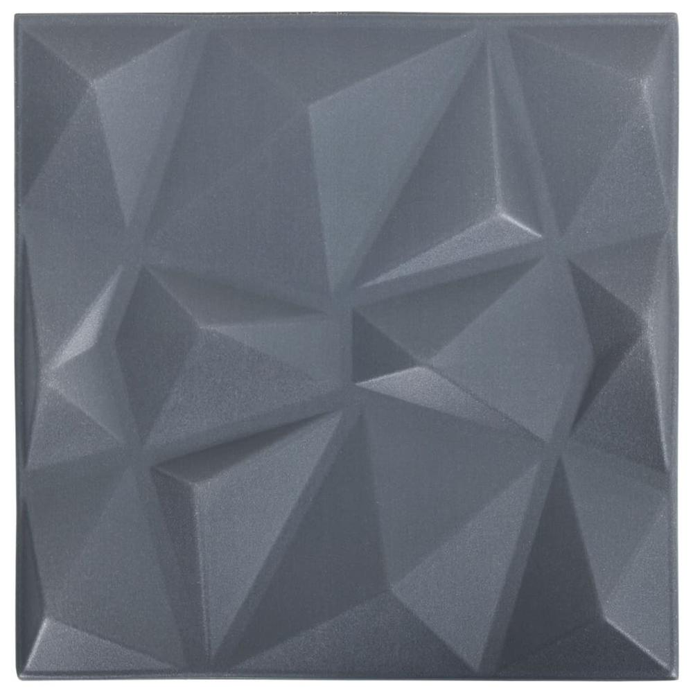 3D Wall Panels 12 pcs 19.7"x19.7" Diamond Gray 32.3 ftÂ². Picture 1
