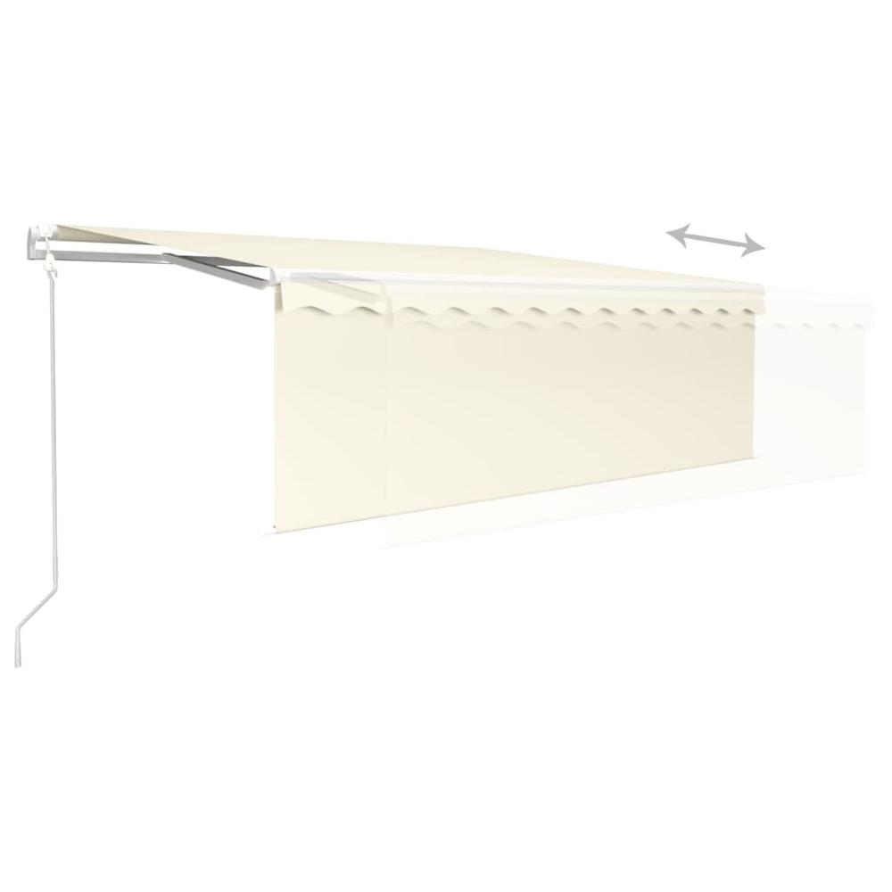 vidaXL Automatic Retractable Awning with Blind 13.1'x9.8' Cream. Picture 5