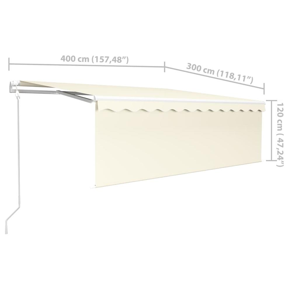 vidaXL Automatic Retractable Awning with Blind 13.1'x9.8' Cream. Picture 8