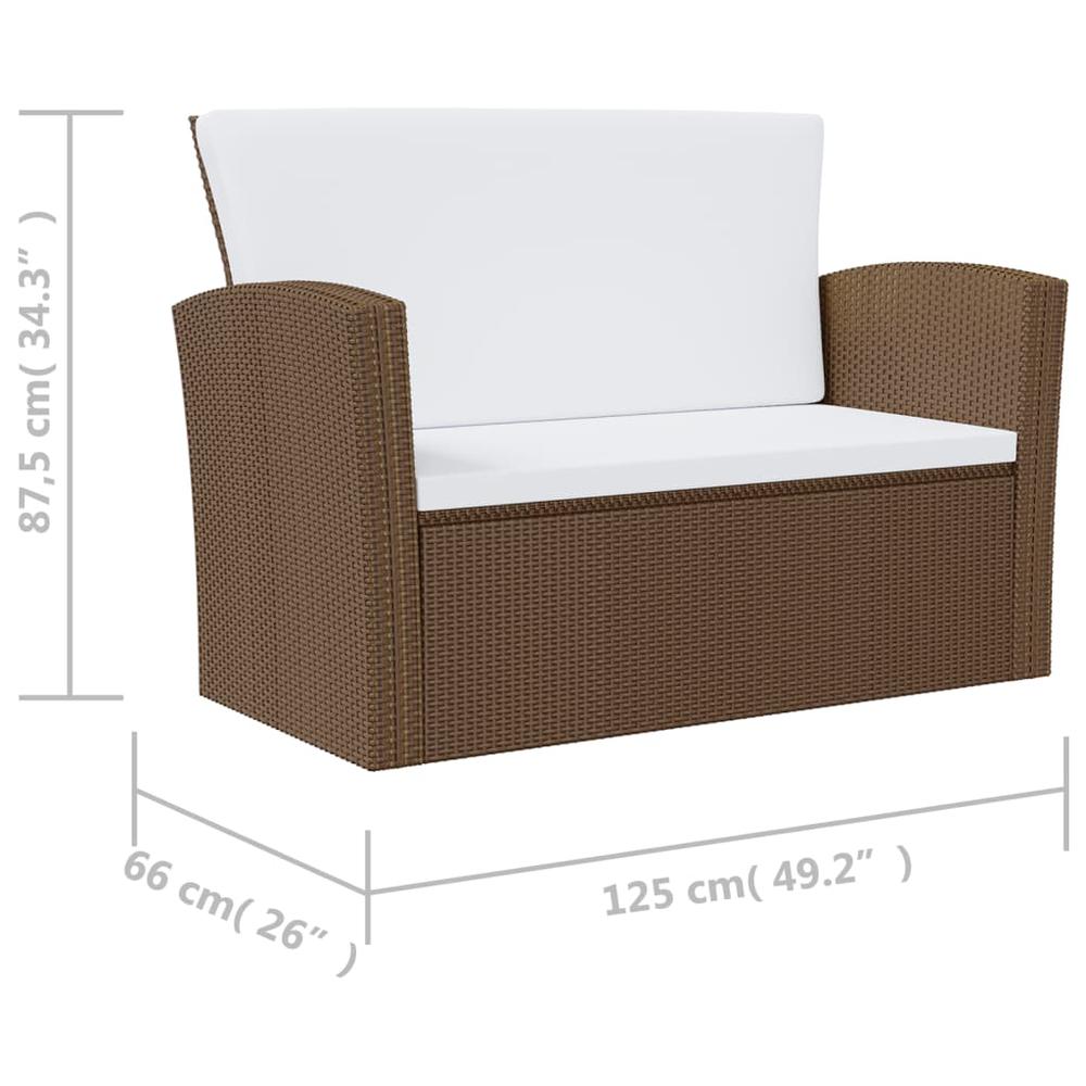 vidaXL 16 Piece Patio Lounge Set with Cushions Poly Rattan Brown, 3095944. Picture 10