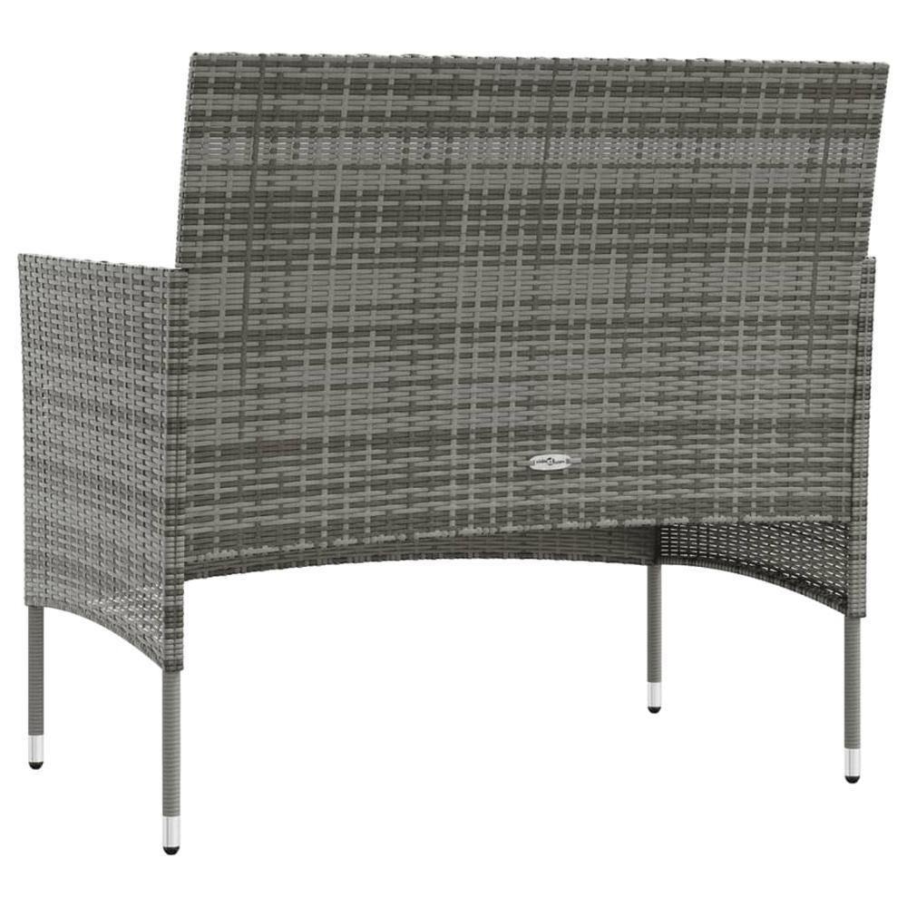 vidaXL 8 Piece Patio Lounge Set with Cushions Poly Rattan Gray, 3095959. Picture 5