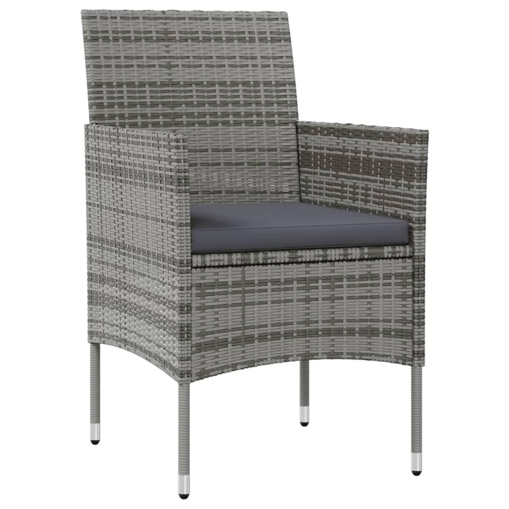vidaXL 8 Piece Patio Lounge Set with Cushions Poly Rattan Gray, 3095959. Picture 6