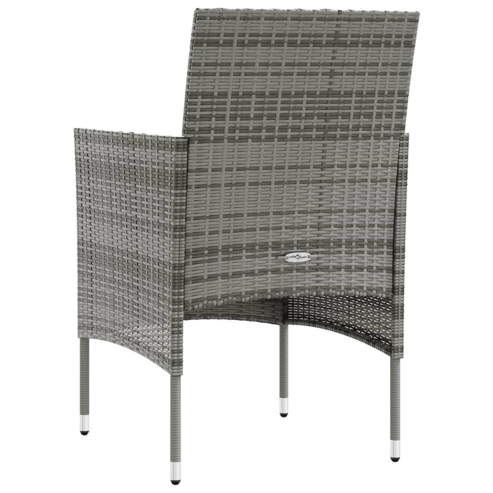 vidaXL 8 Piece Patio Lounge Set with Cushions Poly Rattan Gray, 3095959. Picture 8