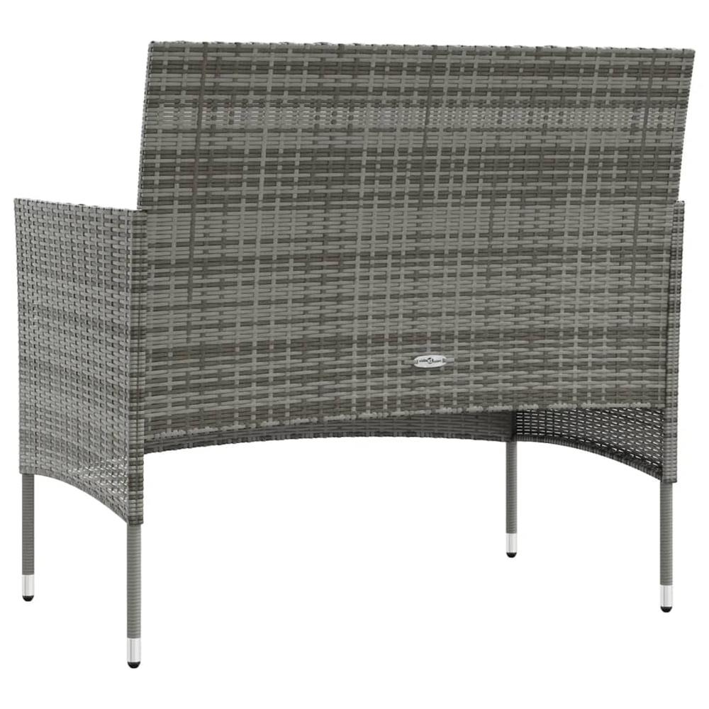 vidaXL 16 Piece Patio Lounge Set with Cushions Poly Rattan Gray, 3095960. Picture 5
