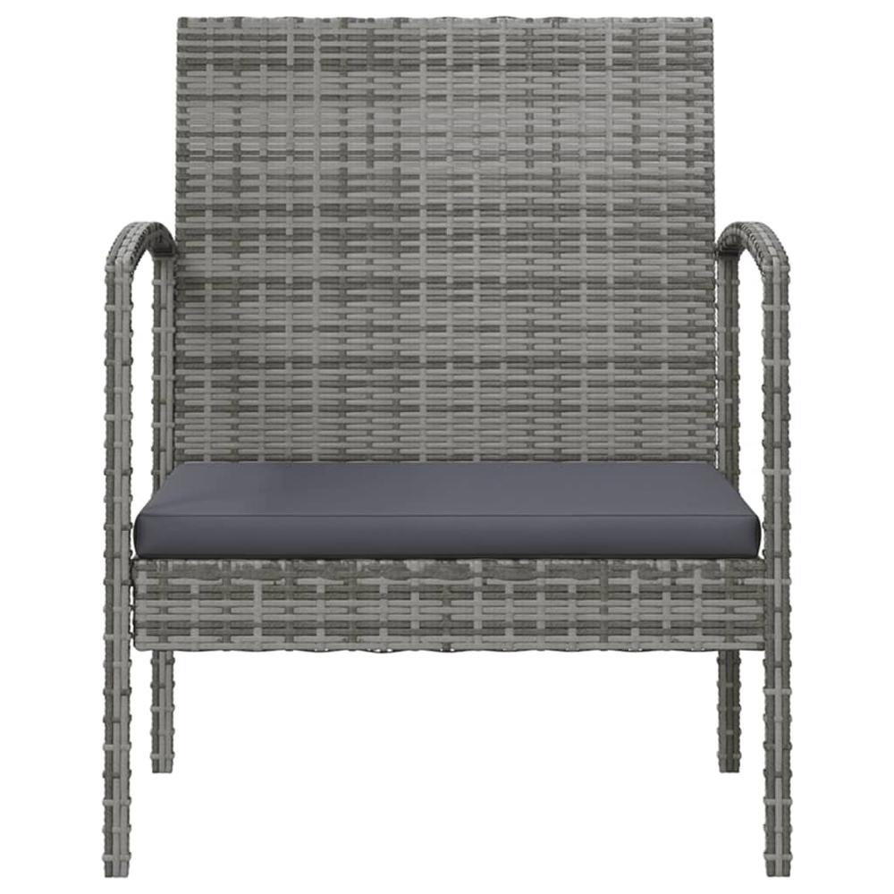 vidaXL 8 Piece Patio Lounge Set with Cushions Poly Rattan Gray, 3095967. Picture 7